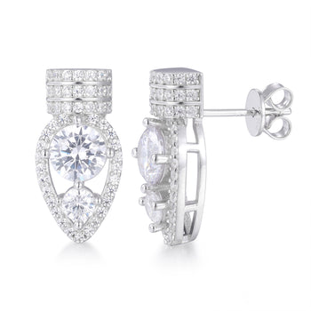 Nagelstecker mit Moissanit-Diamanten in Sterlingsilber