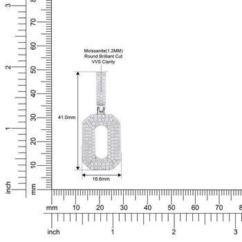 Halskette mit Anhänger in Form einer Zahl aus Moissanit-Diamanten in Sterlingsilber