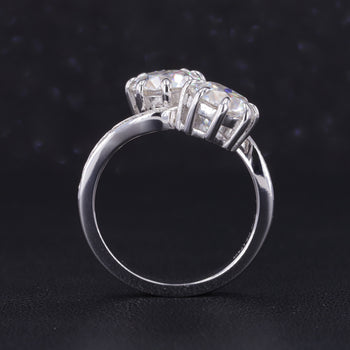 Bague en argent sterling sertie d'un diamant moissanite taille ancienne européenne