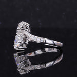 OLD EUROPEAN CUT MOISSANITE DIAMOND RING IN STERLING SILVER