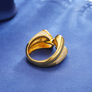 Bague en argent sterling sertie d'un diamant moissanite en forme de goutte d'eau ouverte