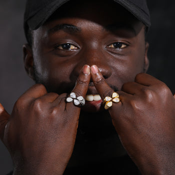 Bague en argent sterling sertie d'un diamant moissanite en forme de goutte d'eau ouverte