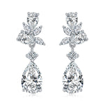 MOISSANITE DIAMOND PEAR DROP EARRINGS IN STERLING SILVER