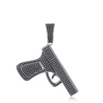 MOISSANITE DIAMOND PISTOL GUN PENDANT IN STERLING SILVER