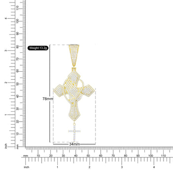 MOISSANITE DIAMOND PRAY HAND CROSS PENDANT IN STERLING SILVER - IVORY & EBONY