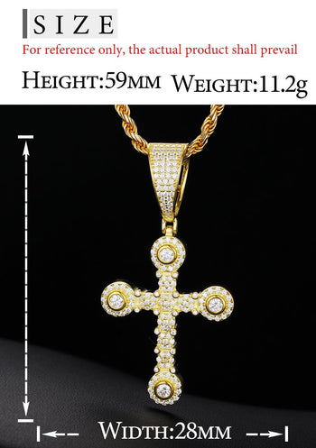 MOISSANIT-DIAMANT-QUAD-STEIN-KREUZANHÄNGER AUS STERLINGSILBER