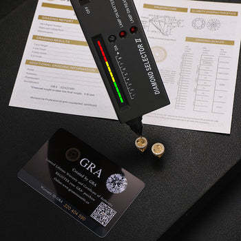 Boucles d'oreilles puces en moissanite et diamant, motif sauge, en argent sterling