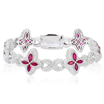 MOISSANITE DIAMOND SCARLET BLOOM BRACELET IN STERLING SILVER