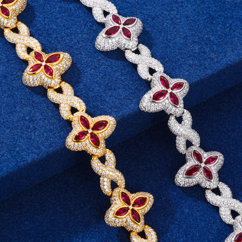 MOISSANITE DIAMOND SCARLET BLOOM BRACELET IN STERLING SILVER