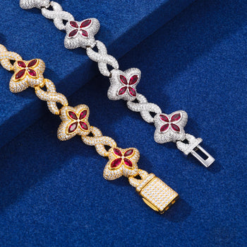 MOISSANITE DIAMOND SCARLET BLOOM BRACELET IN STERLING SILVER