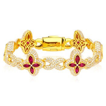 MOISSANITE DIAMOND SCARLET BLOOM BRACELET IN STERLING SILVER