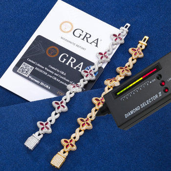 MOISSANITE DIAMOND SCARLET BLOOM BRACELET IN STERLING SILVER