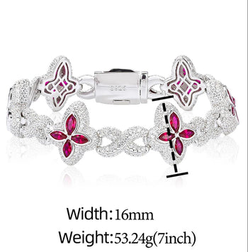 MOISSANITE DIAMOND SCARLET BLOOM BRACELET IN STERLING SILVER