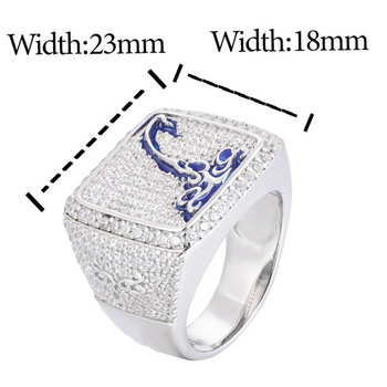 Bague Scorpion en argent sterling avec diamant et moissanite