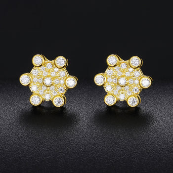 MOISSANIT-DIAMANT-FERRIS-RAD-OHRSTÖSSEL MIT SCHRAUBENVERSCHLUSS AUS STERLINGSILBER