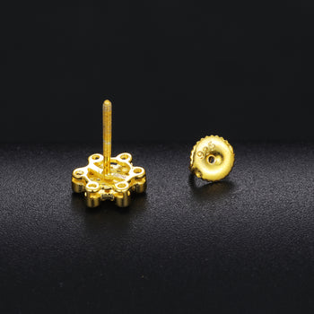 MOISSANIT-DIAMANT-FERRIS-RAD-OHRSTÖSSEL MIT SCHRAUBENVERSCHLUSS AUS STERLINGSILBER