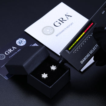 MOISSANIT-DIAMANT-FERRIS-RAD-OHRSTÖSSEL MIT SCHRAUBENVERSCHLUSS AUS STERLINGSILBER