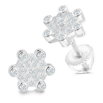 MOISSANIT-DIAMANT-FERRIS-RAD-OHRSTÖSSEL MIT SCHRAUBENVERSCHLUSS AUS STERLINGSILBER