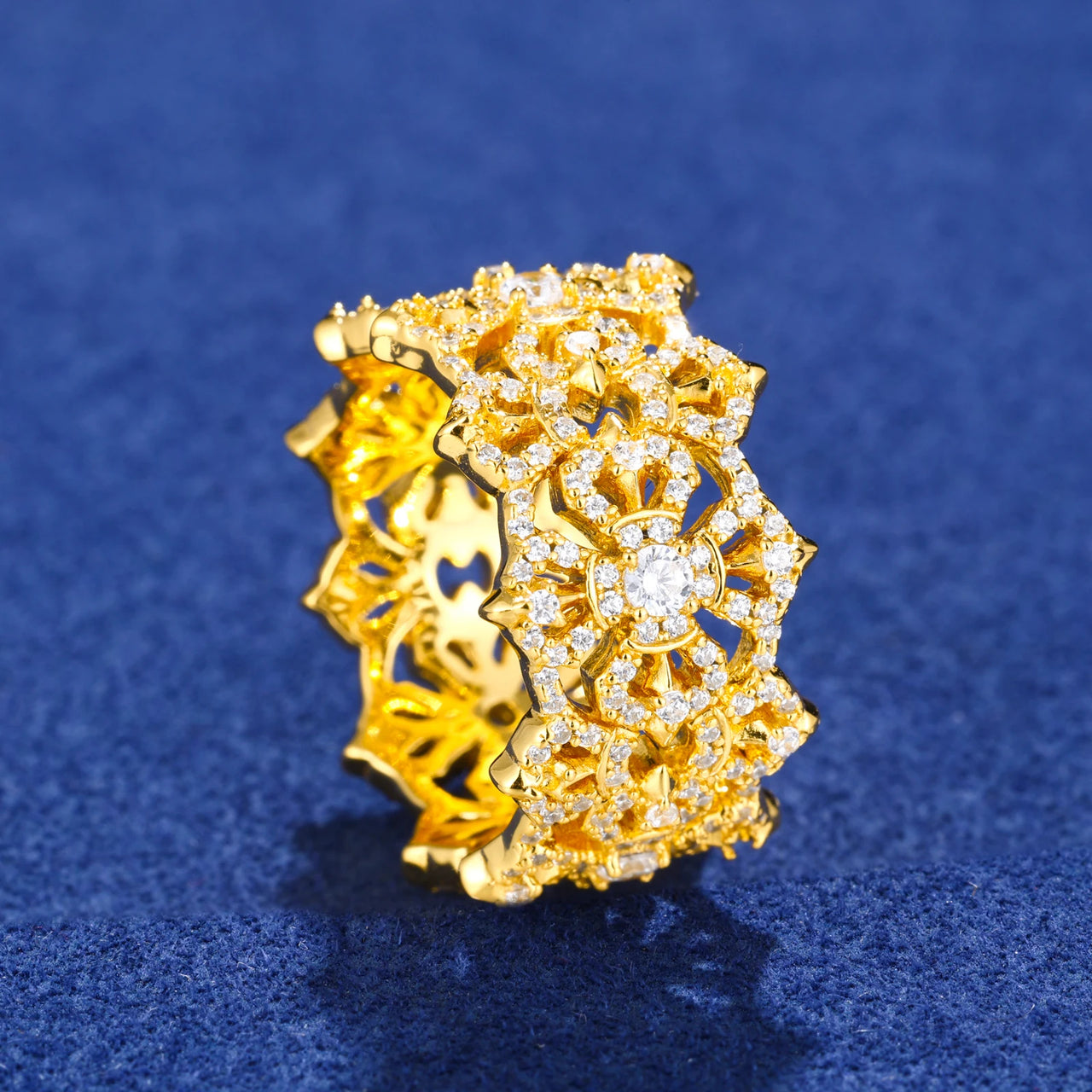 MOISSANITE DIAMOND SPARKLING BAND RING IN STERLING SILVER