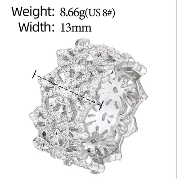 MOISSANITE DIAMOND SPARKLING BAND RING IN STERLING SILVER