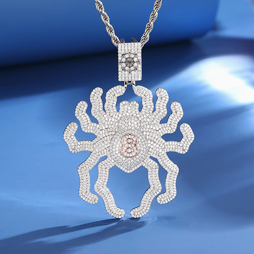 MOISSANITE DIAMOND SPIDER PENDANT IN STERLING SILVER {STYLE 2}