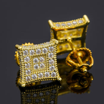 Boucles d'oreilles puces carrées en diamant moissanite et argent sterling