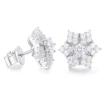 MOISSANITE DIAMOND STAR STUD EARRINGS IN STERLING SILVER {STYLE 2}