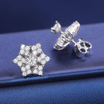 MOISSANITE DIAMOND STAR STUD EARRINGS IN STERLING SILVER {STYLE 2}