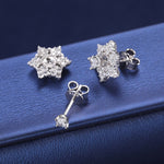 MOISSANITE DIAMOND STAR STUD EARRINGS IN STERLING SILVER {STYLE 2}