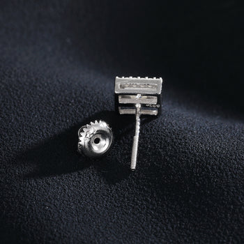 Boucles d'oreilles à vis en argent sterling, serties de diamants et de moissanite en forme de soleil