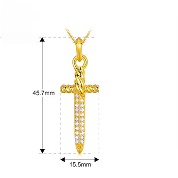 Pendentif croix en moissanite et diamants, en argent sterling