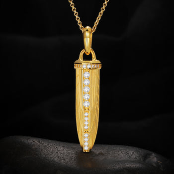 MOISSANIT-DIAMANT-SCHWERTANHÄNGER AUS STERLINGSILBER {STIL 3}