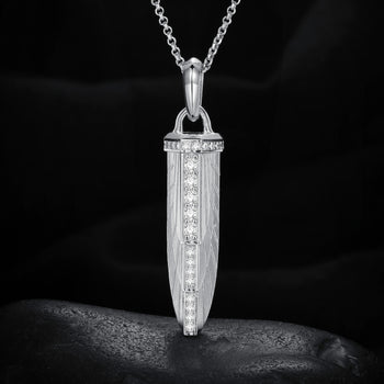 MOISSANIT-DIAMANT-SCHWERTANHÄNGER AUS STERLINGSILBER {STIL 3}