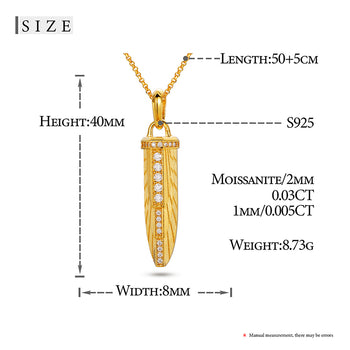 MOISSANIT-DIAMANT-SCHWERTANHÄNGER AUS STERLINGSILBER {STIL 3}