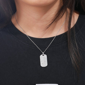 COLLIER PENDENTIF AVEC CHARME EN MOISSANITE EN ARGENT MASSIF {STYLE 2}