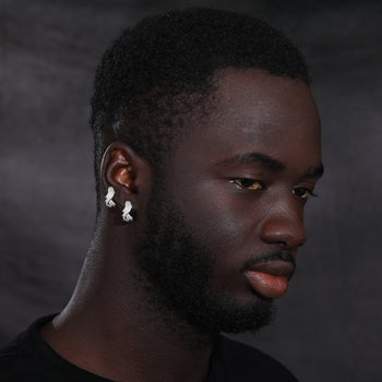 MOISSANITE DIAMOND THORNS CLIP-ON EAR CUFF EARRINGS IN STERLING SILVER