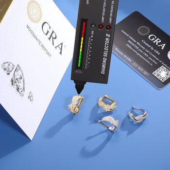 MOISSANITE DIAMOND THORNS CLIP-ON EAR CUFF EARRINGS IN STERLING SILVER