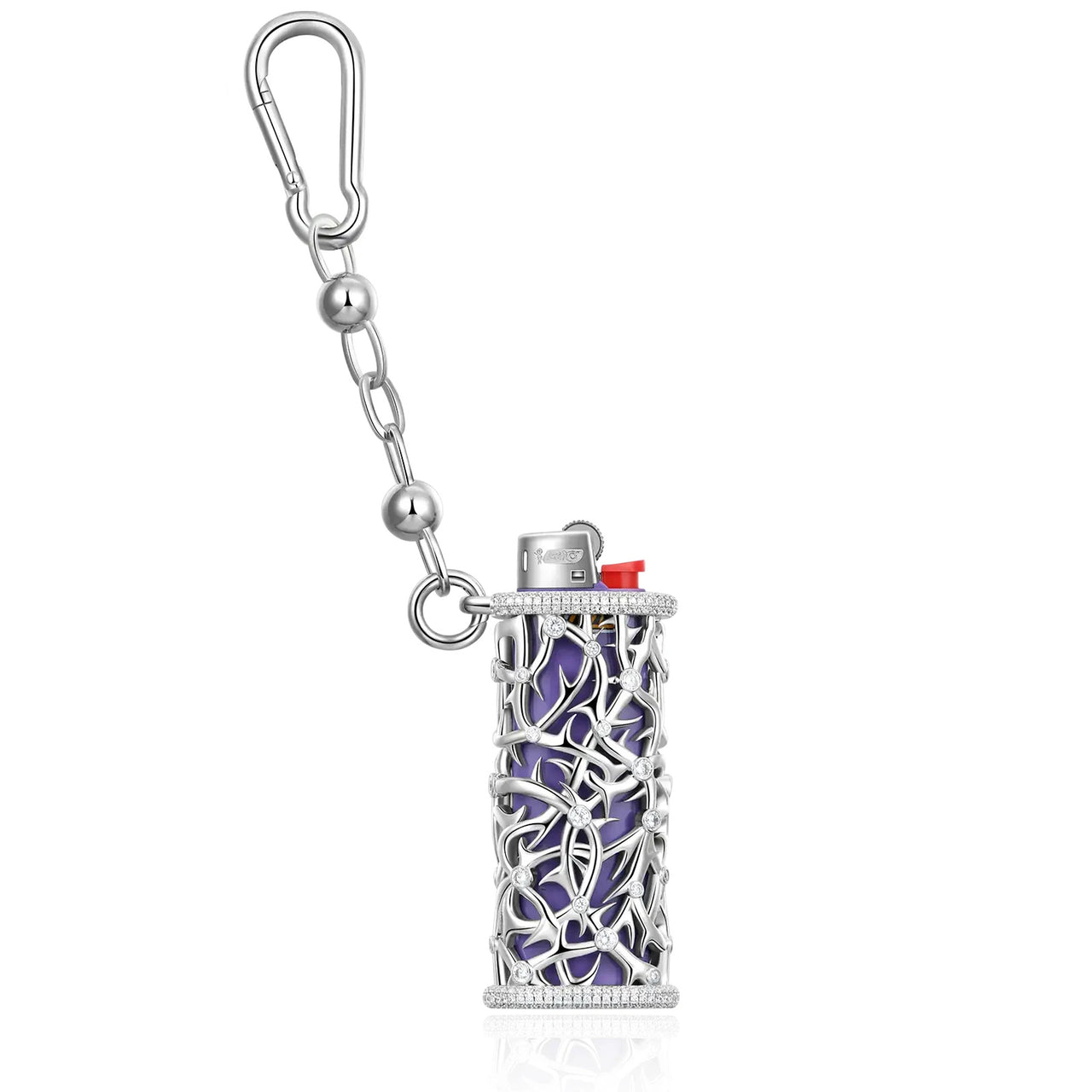 MOISSANITE DIAMOND TWILIGHT VINE LIGHTER CASE IN STERLING SILVER