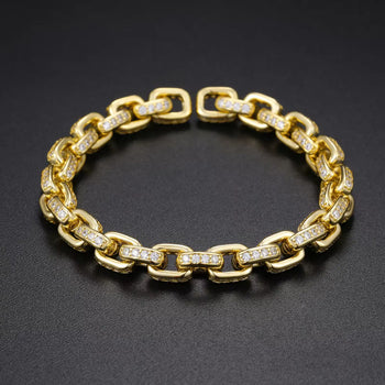 MOISSANITE DIAMOND TWISTED BOX CHAIN BRACELET IN STERLING SILVER - IVORY & EBONY