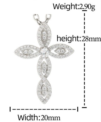 MOISSANITE DIAMOND TWISTED CROSS PENDANT IN STERLING SILVER