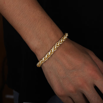 MOISSANITE DIAMOND TWISTED LINK CHAIN BRACELET IN STERLING SILVER - IVORY & EBONY