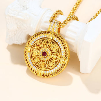 MOISSANITE DIAMOND VINTAGE SPINNER PENDANT IN STERLING SILVER