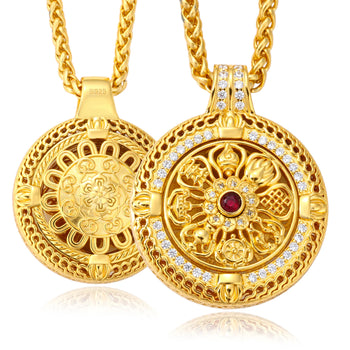 MOISSANITE DIAMOND VINTAGE SPINNER PENDANT IN STERLING SILVER