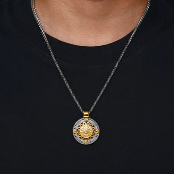 MOISSANITE DIAMOND VINTAGE SPINNER PENDANT IN STERLING SILVER