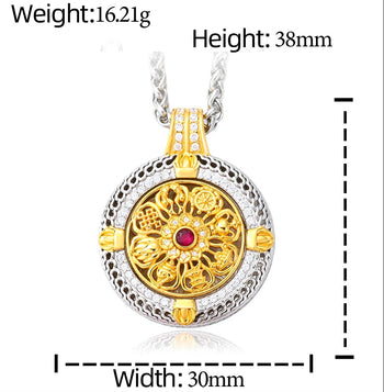 MOISSANITE DIAMOND VINTAGE SPINNER PENDANT IN STERLING SILVER