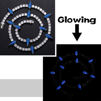 MOISSANITE DIAMOND BLACK PANTHER CHOKER TENNIS CHAIN IN STERLING SILVER