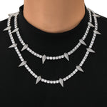 MOISSANITE DIAMOND BLACK PANTHER CHOKER TENNIS CHAIN IN STERLING SILVER