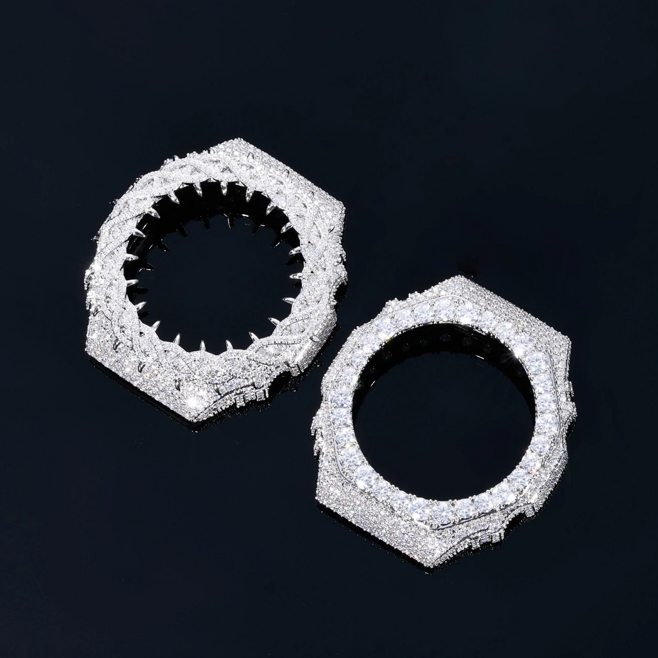 Apple Watch Lünette oder Gehäuse aus Sterlingsilber mit Moissanit-Diamanten