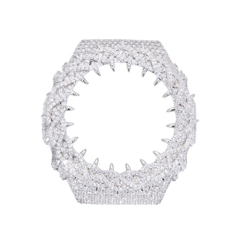 MOISSANITE DIAMOND WATCH BEZEL OR CASE IN STERLING SILVER FOR G-SHOCK GA2100