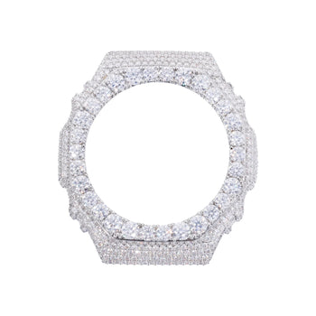 MOISSANITE DIAMOND WATCH BEZEL OR CASE IN STERLING SILVER FOR G-SHOCK GA2100